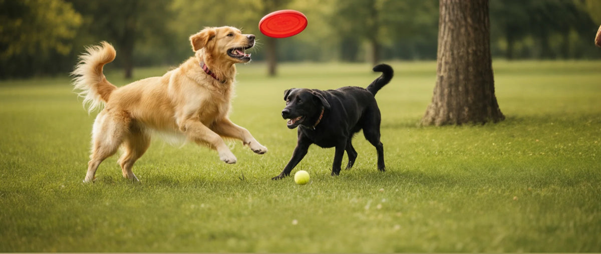 Dog playing in the park