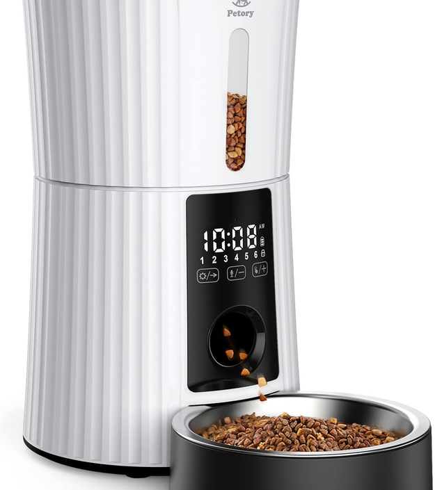 Petory Automatic Cat Feeder – 4L Timed Dispenser with Voice & Battery Backup
